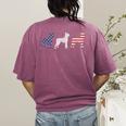 Boston Terrier 4th Of July Dog Patriotic USA Flag Man Woman Women's Comfort Colors T-Shirt Back Print Berry
