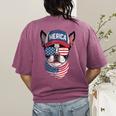Boston Terrier 4th Of July US Merica Bostie Dog Patriotic For Men Women Kids Women's Comfort Colors T-Shirt Back Print Berry