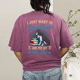 Boston Terrier American Gentleman Bibliophile Book Lover Women's Comfort Colors T-Shirt Back Print Berry