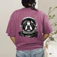 Boston Terrier Astronaut Shirt Spaceman Dog Space Lover Women's Comfort Colors T-Shirt Back Print Berry