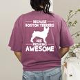 Boston Terrier Awesome Women's Comfort Colors T-Shirt Back Print Berry
