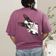 Boston Terrier Bostie Dog Kids Boys Girls Women's Comfort Colors T-Shirt Back Print Berry