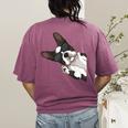 Boston Terrier Bostie Dog Kids Men Women's Comfort Colors T-Shirt Back Print Berry