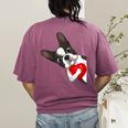 Boston Terrier Bostie Dog Kids Women Girls Women's Comfort Colors T-Shirt Back Print Berry