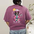 Boston Terrier Boston Bull Terrier Women's Comfort Colors T-Shirt Back Print Berry