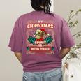Boston Terrier My Christmas Spirit Dog Santa Claus X-Mas Women's Comfort Colors T-Shirt Back Print Berry