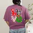 Boston Terrier Christmas Tree Lights Santa Dog Xmas For Men Women Kids Women's Comfort Colors T-Shirt Back Print Berry