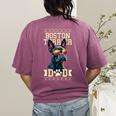 Boston Terrier Dad Boston Bull Bostie Dog Women's Comfort Colors T-Shirt Back Print Berry