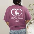 Boston Terrier Dad Cute Boston Terrier Silhouette Heart Premium Women's Comfort Colors T-Shirt Back Print Berry