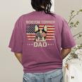Boston Terrier Dad Dog Lovers American Flag 4th Of July For Women Men Women's Comfort Colors T-Shirt Back Print Berry