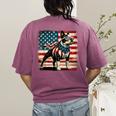 Boston Terrier Dog 4th Of July USA American Flag Patriotic Women's Comfort Colors T-Shirt Back Print Berry