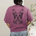 Boston Terrier Dog Bostie Nature Memorial Idea Men Women Women's Comfort Colors T-Shirt Back Print Berry