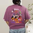 Boston Terrier Dog Christmas Happy Hallothankmas Halloween For Men Women Kids Women's Comfort Colors T-Shirt Back Print Berry