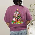 Boston Terrier Dog Christmas Tree Lights Xmas Pajama For Men Women Kids Women's Comfort Colors T-Shirt Back Print Berry