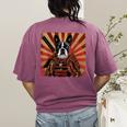Boston Terrier Dog Japanese Art Samurai Ukiyo-e Women's Comfort Colors T-Shirt Back Print Berry