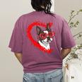 Boston Terrier Dog Mom Dad Valentine’s Day Pet Lover For Men Women Kids Women's Comfort Colors T-Shirt Back Print Berry