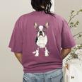 Boston Terrier Dog Motif Pet Art Boston Terrier For Men Women Kids Women's Comfort Colors T-Shirt Back Print Berry