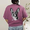Boston Terrier Dog Motif Pet Illustration Boston Terrier For Men Women Kids Women's Comfort Colors T-Shirt Back Print Berry