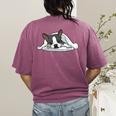 Boston Terrier Dog Official Sleeping Men Women Girls Kids Women's Comfort Colors T-Shirt Back Print Berry