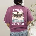 Boston Terrier Dog Official Sleepshirt Pajamas Nightgown Men Women Girls Kids Women's Comfort Colors T-Shirt Back Print Berry