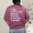Boston Terrier Dog Owner Coffee Lover Women Men Women's Comfort Colors T-Shirt Back Print Berry