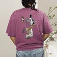 Boston Terrier Dog Graphic Pet Art Boston Terrier For Men Women Kids Women's Comfort Colors T-Shirt Back Print Berry