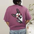 Boston Terrier Dog From Side Boston Bull Women's Comfort Colors T-Shirt Back Print Berry