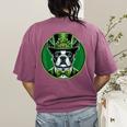 Boston Terrier Dog St Patricks Day Irish Pet Lover Men Women Kids Women's Comfort Colors T-Shirt Back Print Berry