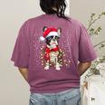 Boston Terrier Dog Ugly Christmas Dog Xmas For Men Women Kids Women's Comfort Colors T-Shirt Back Print Berry