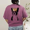 Boston Terrier Dog Wearing Crown For Men Women Girls Kids Women's Comfort Colors T-Shirt Back Print Berry