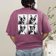 Boston Terrier Dogs With Sunglasses Photo Pets Meme Women's Comfort Colors T-Shirt Back Print Berry