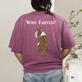 Boston Terrier Who Farted Women's Comfort Colors T-Shirt Back Print Berry