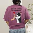 Boston Terrier Grandma Mother's Day Dog Mom Women's Comfort Colors T-Shirt Back Print Berry