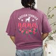 Boston Terrier Grandma Nana Dog Lover Christmas Women's Comfort Colors T-Shirt Back Print Berry