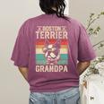 Boston Terrier Grandpa Dog Lover Father's Day Premium Women's Comfort Colors T-Shirt Back Print Berry