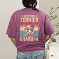 Boston Terrier Grandpa Dog Lover Father's Day Women's Comfort Colors T-Shirt Back Print Berry