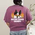 Boston Terrier Grandpa Dog Owner Boston Terrier Women's Comfort Colors T-Shirt Back Print Berry