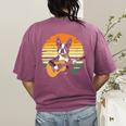 Boston Terrier Guitar Retro Women's Comfort Colors T-Shirt Back Print Berry