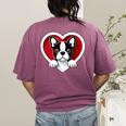 Boston Terrier Heart Cute Puppy Lover Or Dog Owner Women's Comfort Colors T-Shirt Back Print Berry