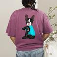 Boston Terrier I Love Mom Apparel Women's Comfort Colors T-Shirt Back Print Berry