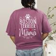 Boston Terrier Mama Boston Terrier Lover Shirt Women's Comfort Colors T-Shirt Back Print Berry