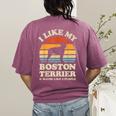 I Like My Boston Terrier And Maybe Like 3 People Dog Lover Women's Comfort Colors T-Shirt Back Print Berry
