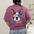 Boston Terrier Merica 4th Of July T Shirt Men Boys Dog Puppy Women's Comfort Colors T-Shirt Back Print Berry
