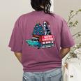 Boston Terrier Merry Christmas Tree Truck Santa Dog X-Mas Women's Comfort Colors T-Shirt Back Print Berry