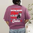 Boston Terrier Mom American Gentleman Dog Mother's Day Women's Comfort Colors T-Shirt Back Print Berry