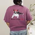 Boston Terrier Mom Bandana Boston Terrier Dog Women's Comfort Colors T-Shirt Back Print Berry