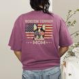 Boston Terrier Mom Dog Lovers American Flag 4th Of July Women's Comfort Colors T-Shirt Back Print Berry