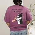 Boston Terrier Mom Dogs Mum Woman Women's Comfort Colors T-Shirt Back Print Berry