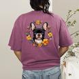 Boston Terrier Mom Floral Bostie Dog Lover Flowers Cute Women's Comfort Colors T-Shirt Back Print Berry