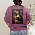 Boston Terrier Mona Lisa Painting Art Dog Mom Dad For Men Women Kids Women's Comfort Colors T-Shirt Back Print Berry